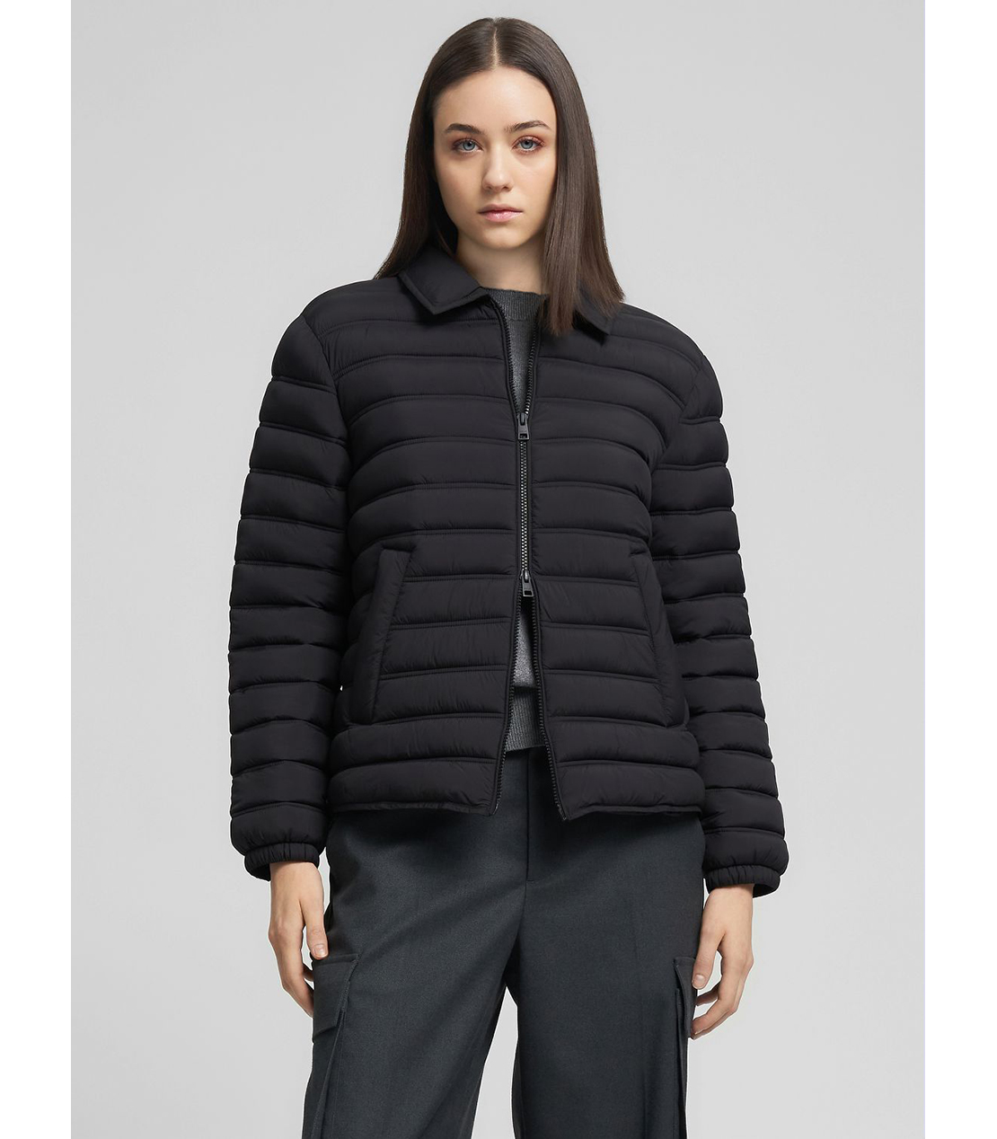 クロップド エコダウンジャケット 詳細画像 ブラック 2